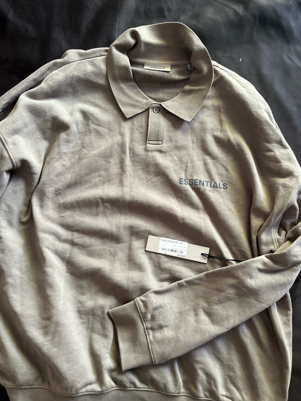ESSENTIALS Taupe Knit Logo Sweatshirt